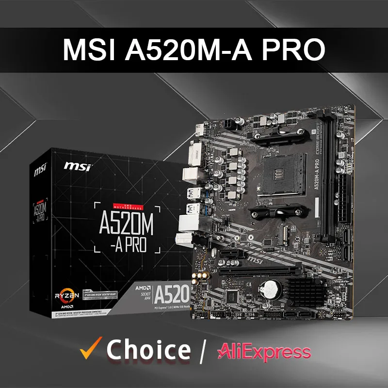 MSI جديد A520M A PRO Micro ATX AMD A520 DDR4 M.2 USB3.2 STAT 3.0 SSD/64G أفضل دعم R9 سطح المكتب وحدة المعالجة المركزية المقبس AM4 اللوحة الأم #1