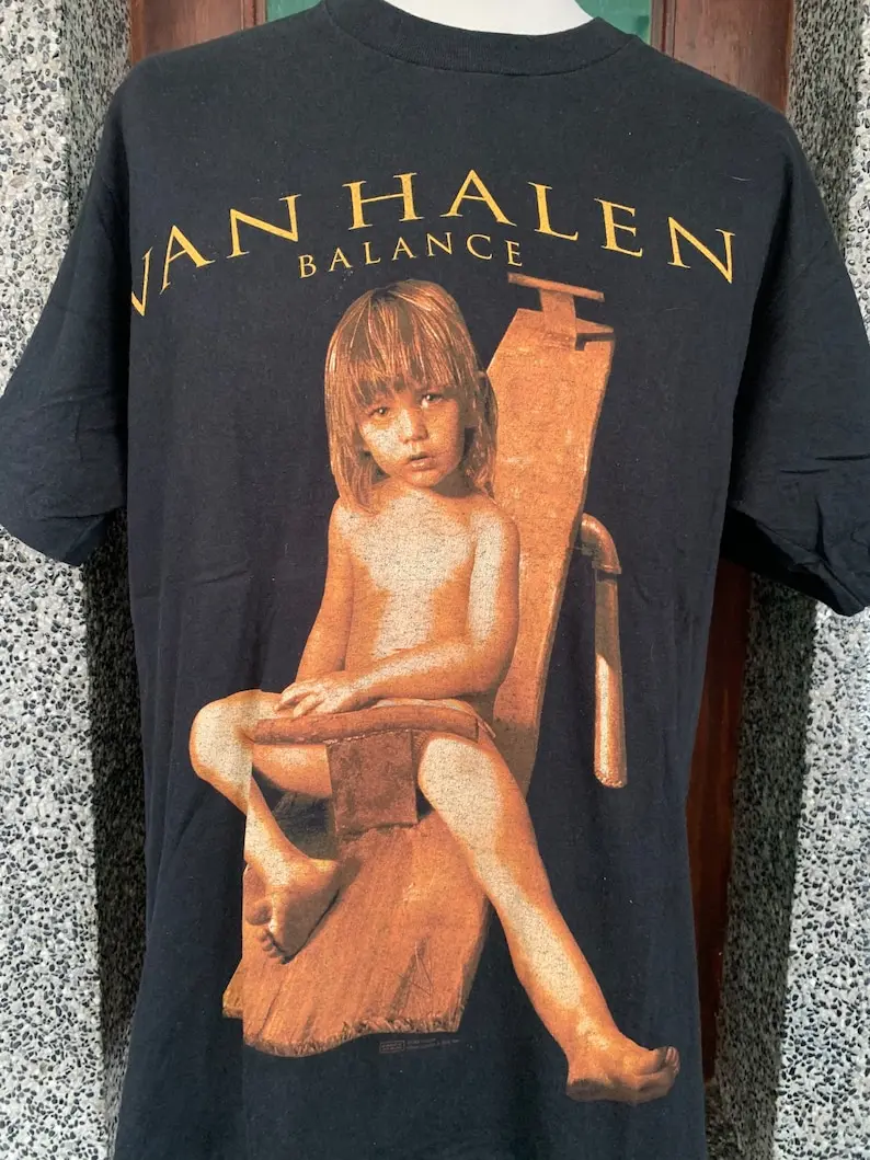 

Vintage 90s Van Halen Balance World Tour 1995 Rock Band T Shirt Short Sleeve Cotton Tee Summer Men Women Retro Y2K Streetwear