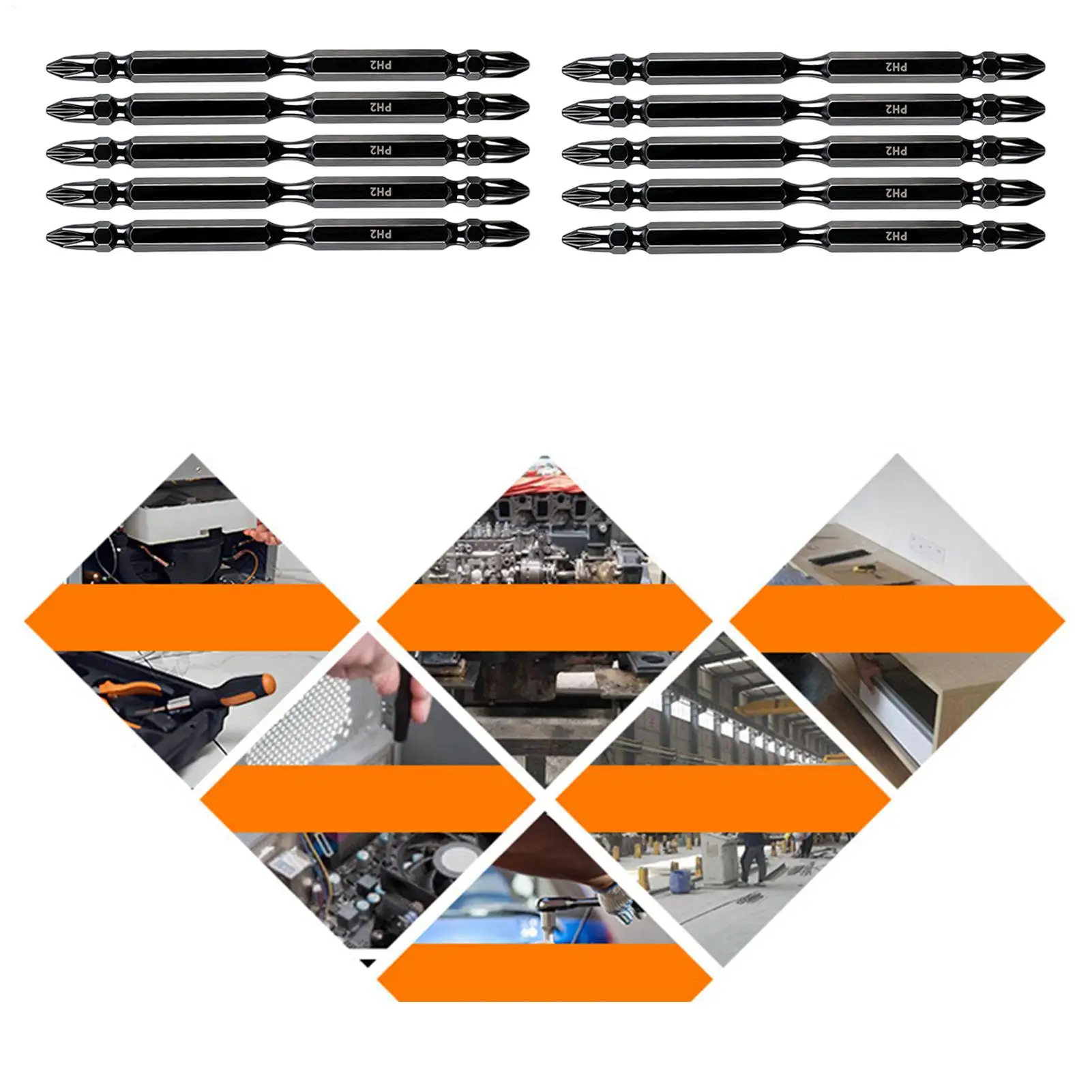 Magnetic Drill Bits Double-Ended Milled Magnetic Driver Head Kit Precision Screwdriver Bits Set For Industry Construction Home view 5