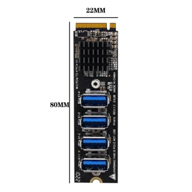 Thẻ Mạch M.2 NVME Để USB3.0 PCIE X16 1 Đến 4 PCI Thể Hiện Số Nhân Hợp Đầu M2 Thẻ Mạch Cho antminer Bitcoin Thợ Mỏ KHAI THÁC MỎ