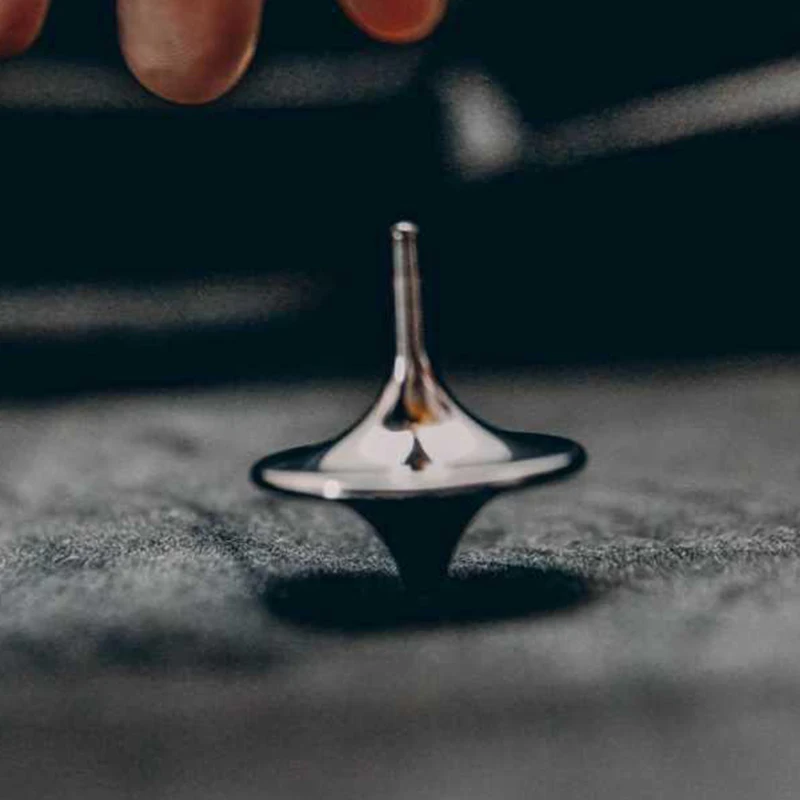 Hot Movie Totem Metal Gyro Silver Hand Spinning Top Fingertips Small Cyclone Gyroscope Antistress Fidget Toys For Children Gifts image 2