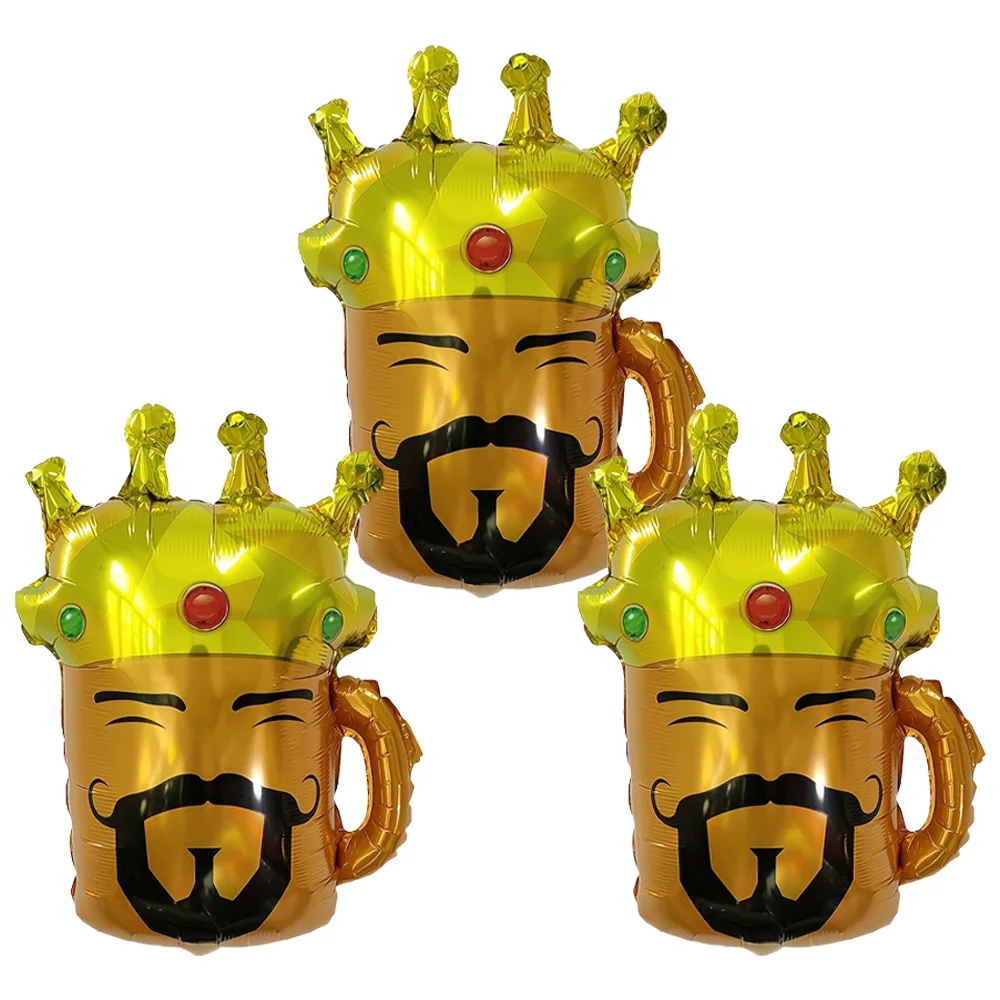 Copas de vino Crown de 3/6/8 piezas, globos de papel de aluminio para copas de vino, adecuados para fiestas del Día del Padre, festivales de cerveza, despedidas de soltero, decoraciones temáticas para fiestas de cumpleaños del Día del Padre