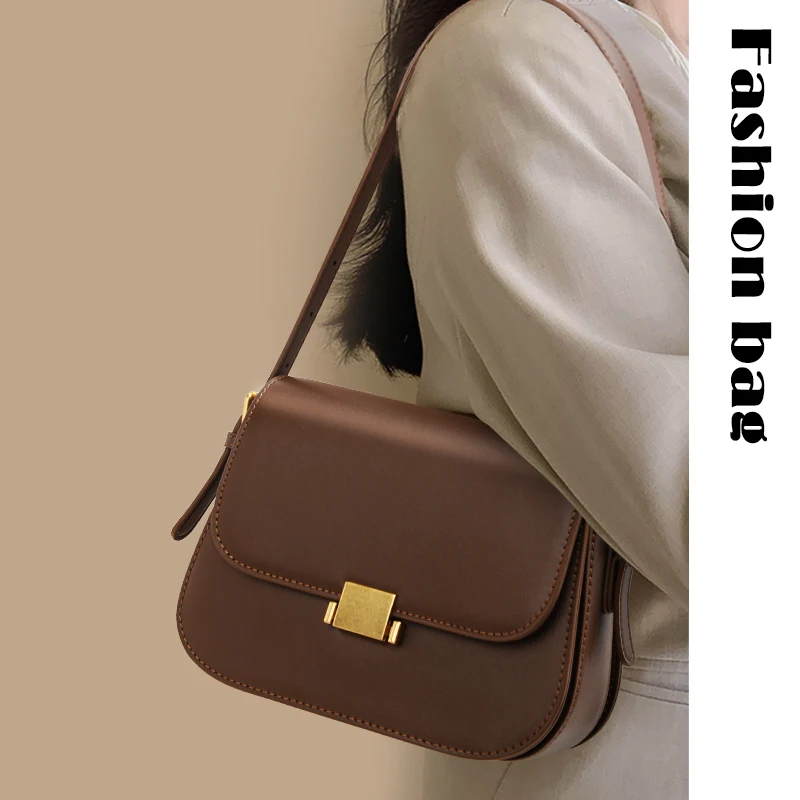 

Aidrani Structured Brown Bag: Premium Leather with Distinctive Metal Accent