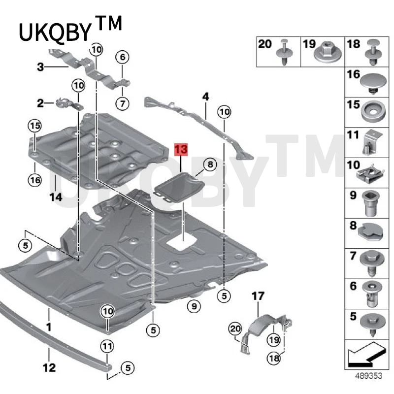 Cubierta de servicio del compartimento del motor, equipo de blindaje del cuerpo, bm w1'F20 116d 116i 118d 118i 120d 320d, 51717376341