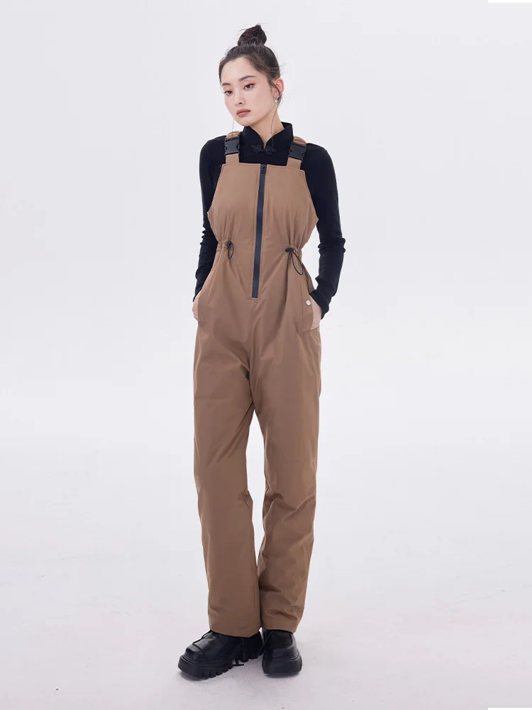 

Пуховый жилет с высокой талией, брюки, женская верхняя одежда, оригинальный дизайн, зимние утягивающие теплые модные лыжные длинные брюки