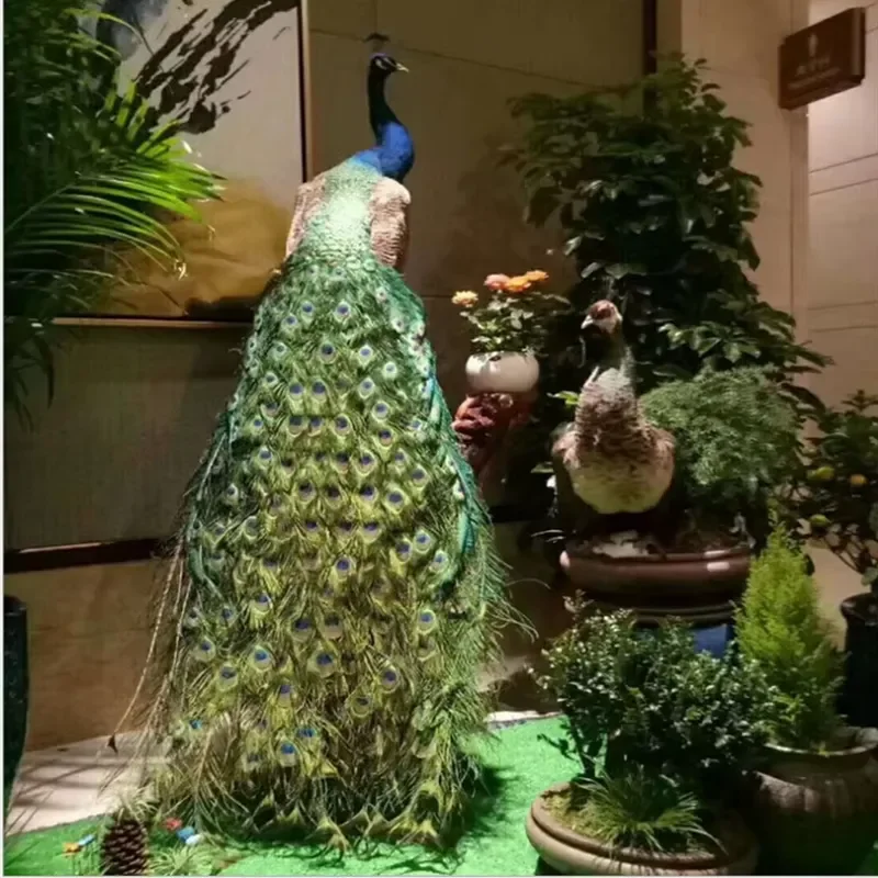for Peacock White Life Size Simulated Animal Fur Real Specimen Wedding Home Christmas Party Decor Craft Display Prop Gift