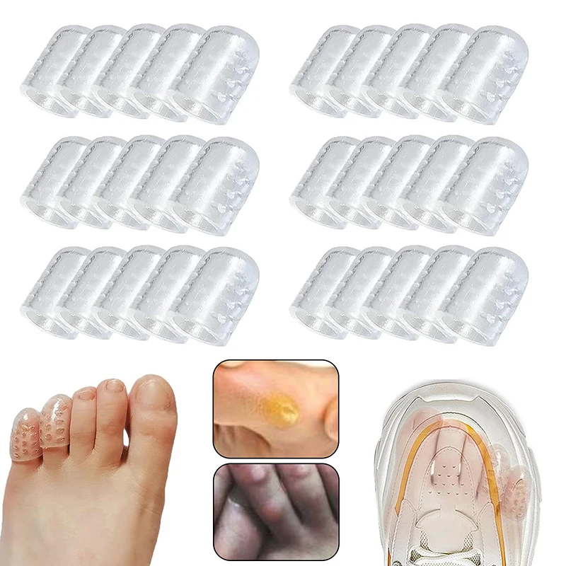 2-100Pcs Silicone Anti-Friction Toe Protector Gel Breathable Toe Caps Covers Foot Care Fingertip Elasticity Prevents Blisters