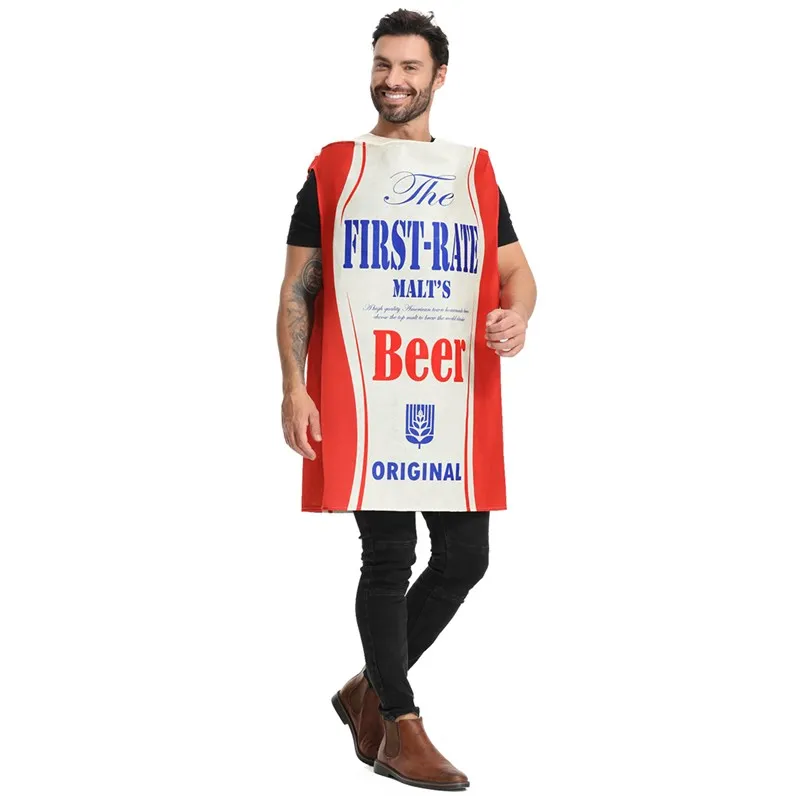 Kreatives Halloween-Bühnenkostüm für Erwachsene, Bierbecher, Performance-Anzug, Polyester-Material, Herren-Sle-Bier-Festival-Kostüm