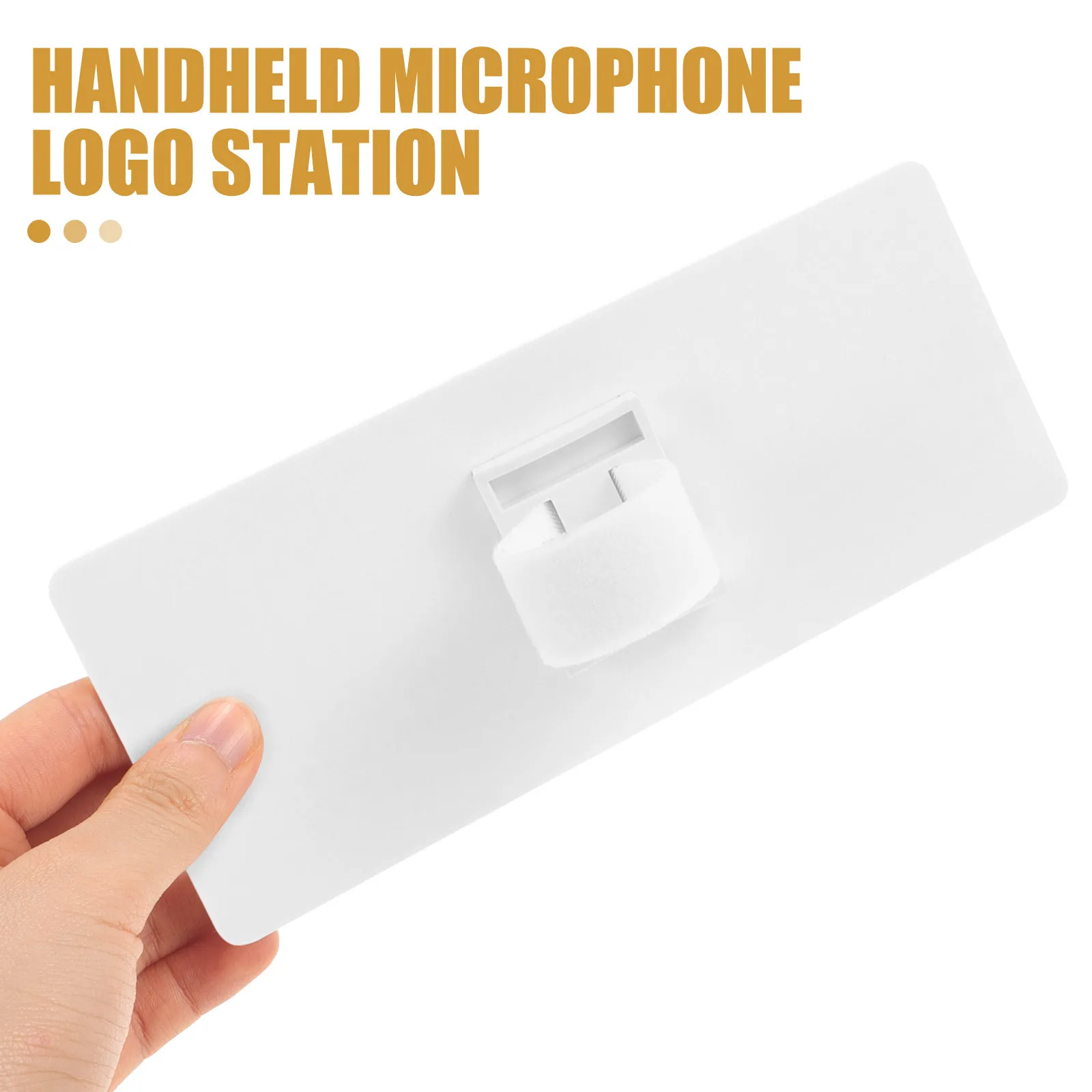 محطة شعار الميكروفون من الأكريليك للمقابلة المحمولة حامل ميكروفون لتقوم بها بنفسك تصميم فارغ محمول قوي لميكروفونات مختلفة