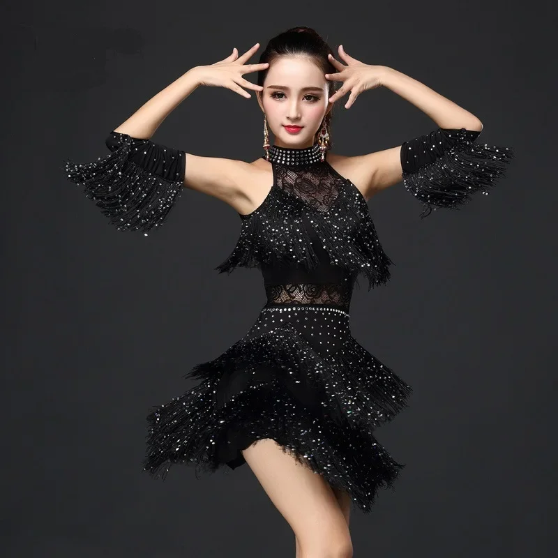 New sexy fringe salsa/Girls/lady dance dress women/girls/ballroom/tango/dad/rumba/samba/Latin dresses for dancing