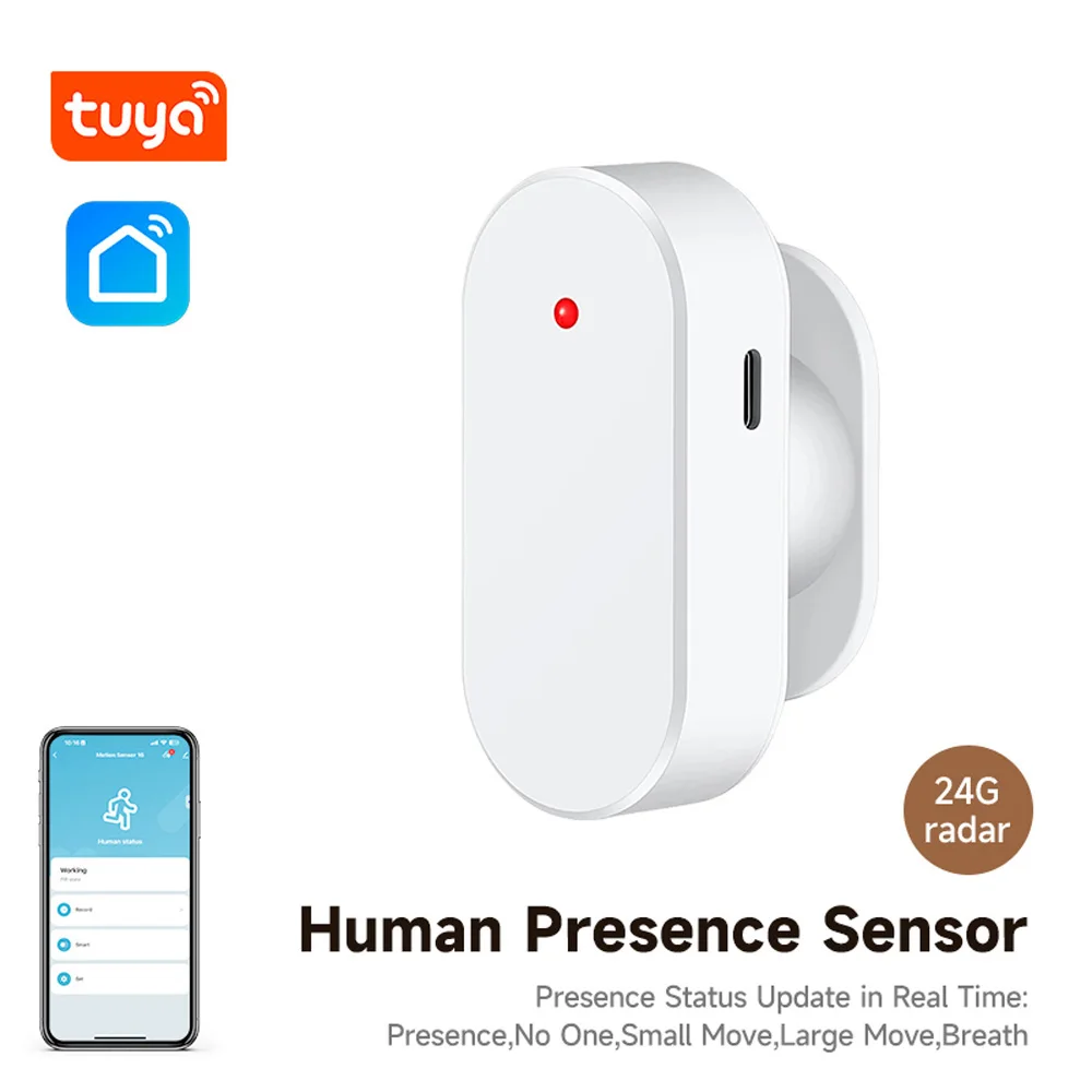 

Tuya Wifi/Zigbee Human Presence Detector Smart Human Body PIR Sensor 24G Radar Detector Motion Sensors Support Smart life