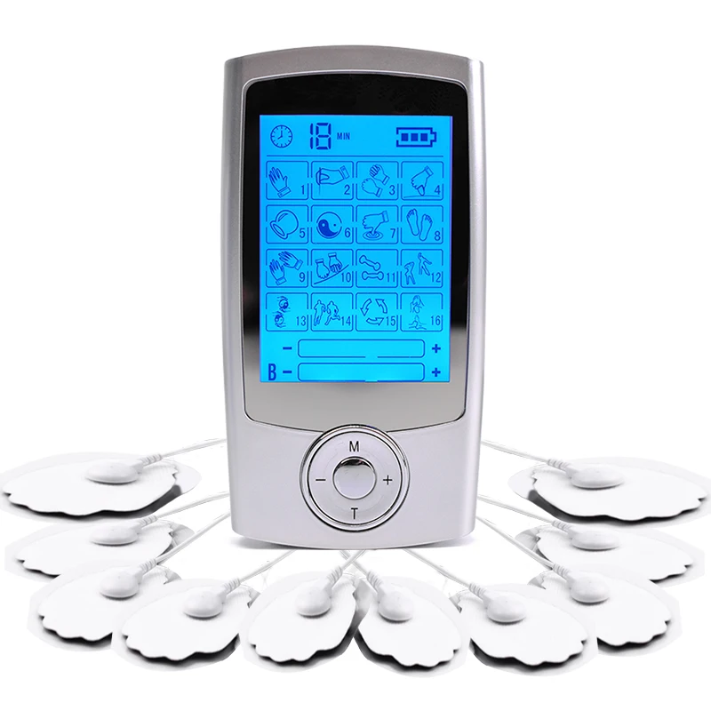 TENS Machine EMS Muscle Stimulator USB Charging for Pain Relief Treatment Using 16 Mode Dual Channel Electronic Pulse Massager