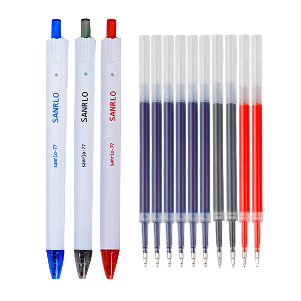 Einziehbares Gelstift-Set mit Stiftminen, rote, schwarze, blaue Tinte für Schüler, Schreibwaren – Detail 5