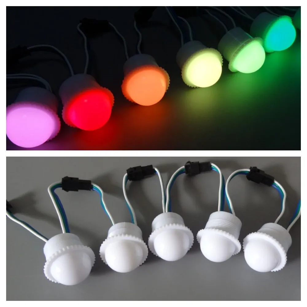 وحدة بكسل LED مقاومة للماء RGB ، شفافة ، إضاءة نقطة بغطاء حليبي ، 3LEDs ، SMD ، قطر 12 فولت ، 26 ، WS2811 ، IC ، DC12V ، 20 ks ، 30 gsm ، 50