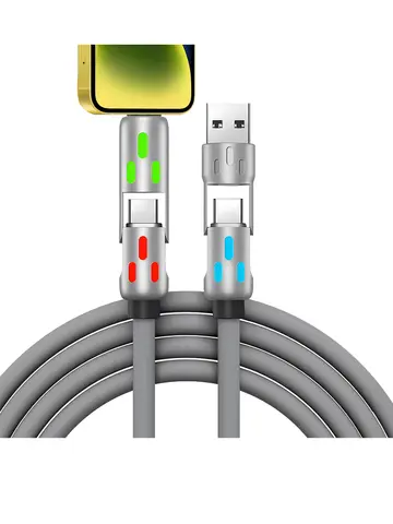 4-IN-1 240W USB Type C To USB C Cable PD Fast Charger Wire For iPhone 16 Pro Max 15 iPad Xiaomi Samsung Tablet 1M Data Cord