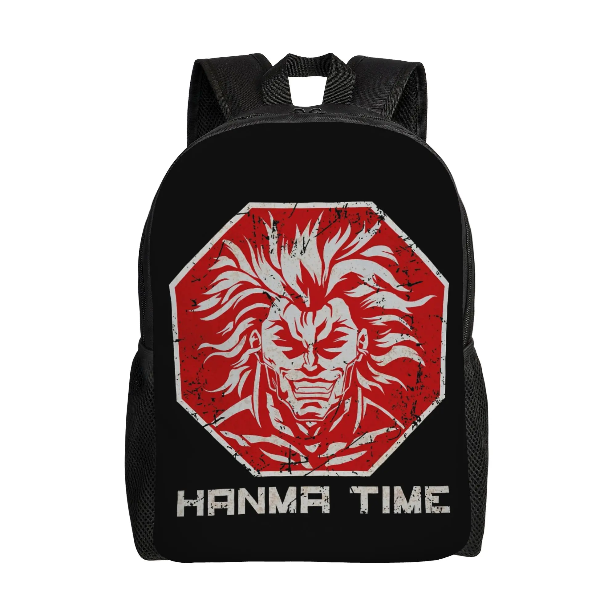 

Stop Hanma Time Baki Anime Backpack for Men Women Teenage High School Hiking Travel Daypack Laptop Computer Shoulder Bag Gift