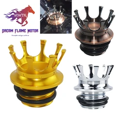 Crown Style Oil Fuel Tank Cover Motorcycles Vented Gas Cap For Harley Sportster 1200 XL 883 Road King FLHR Softail Dyna Touring