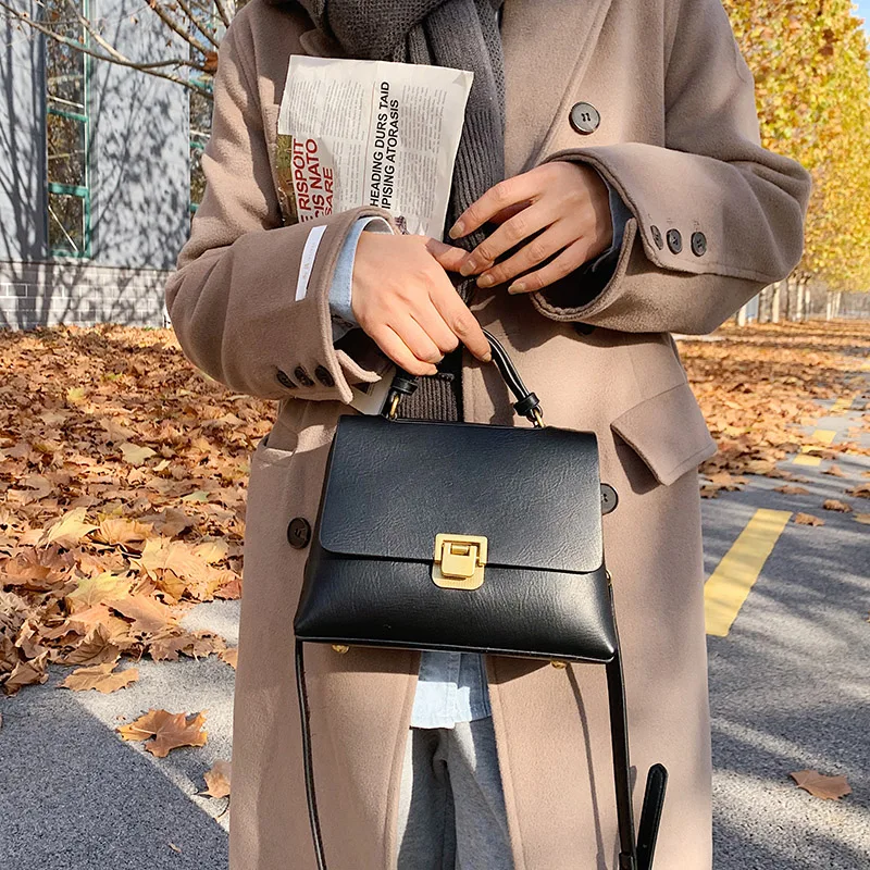 MOODS Retro Handbags For Women Flap Shape Pure Color Shoulder Crossbody Bags With Golden Hasp 2023 Designer Luxury Messenger Bag