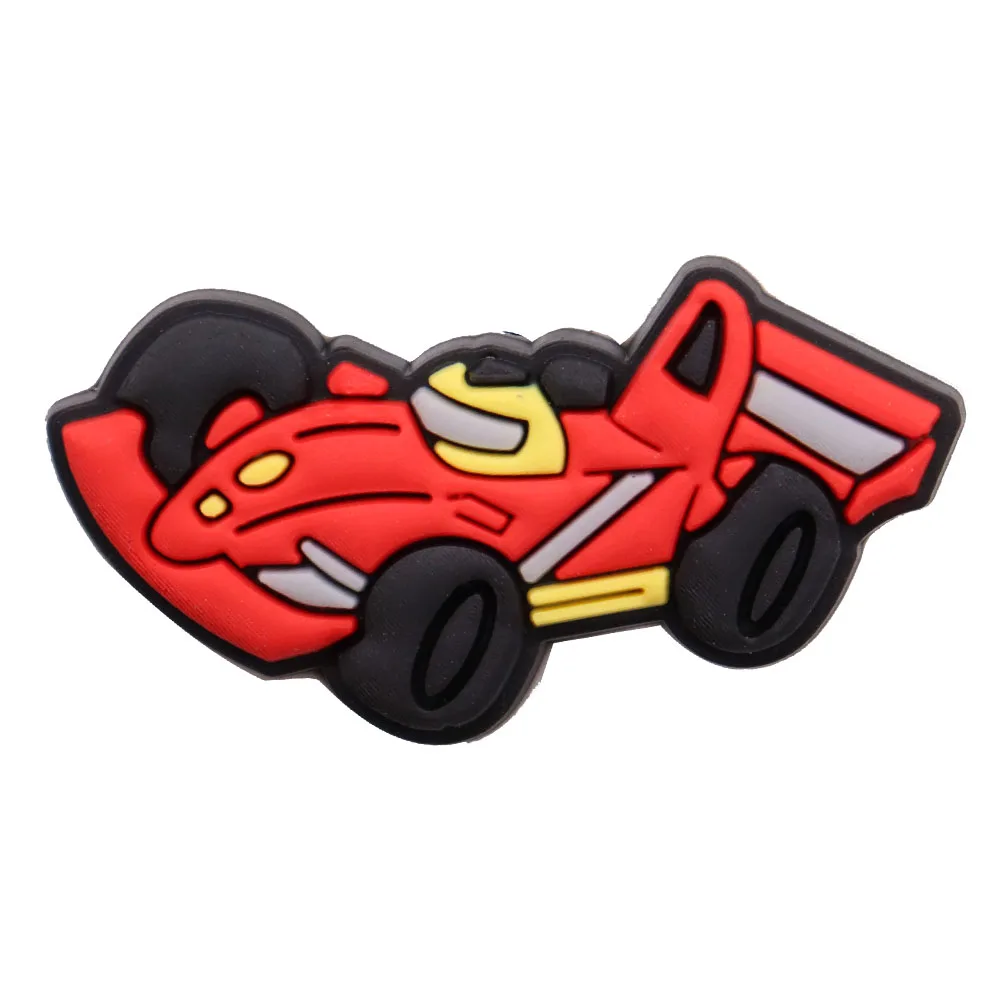 1Pcs Racing Car Flag Sally Mater Boys Cool Shoes Buckle Charms Trophy Slipper Decorations DIY Holiday Gifts