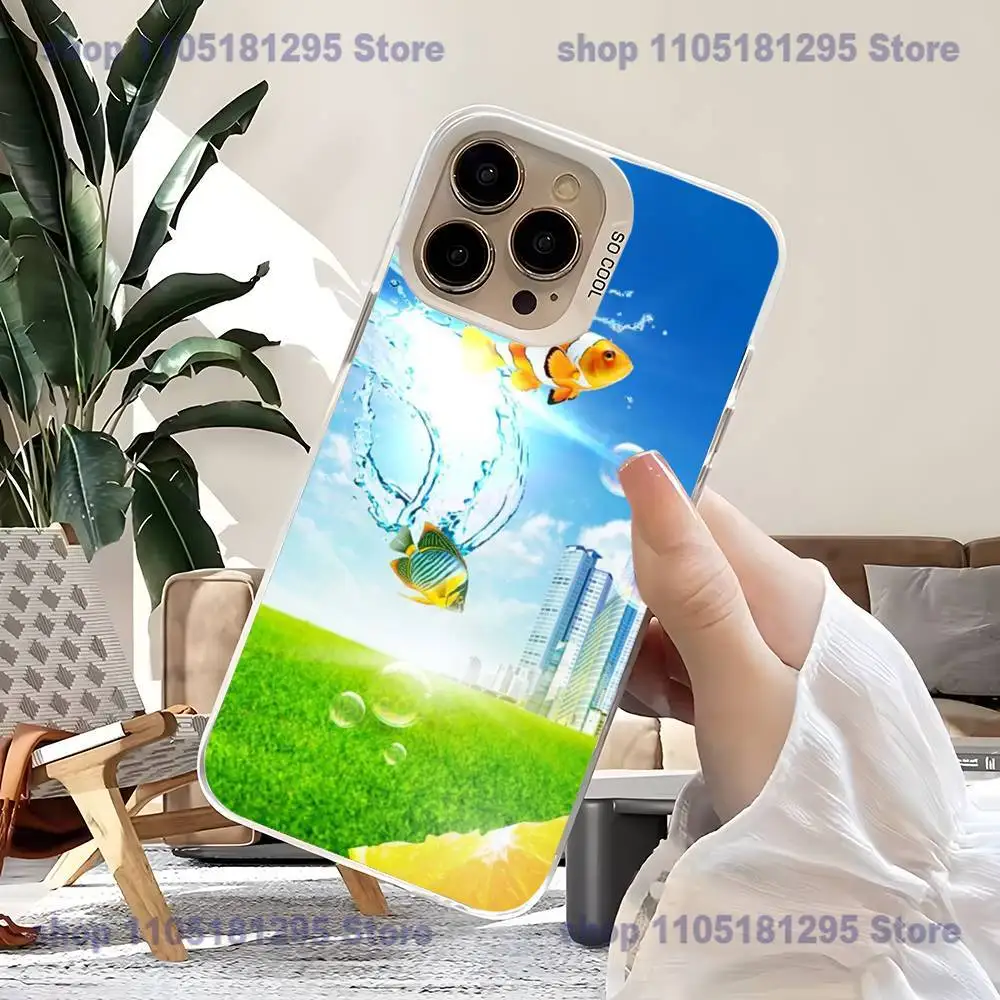 Frutiger Aero Phone Case For iPhone17,16,15,14,13,12,11,Mini,Pro,SE,MAX,plus,White Matte Shockproof Cover