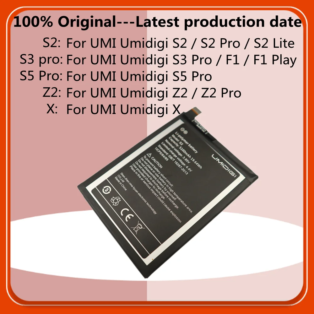 Nuova Batteria Originale Per Batterie Umidigi S2 Pro S2Pro, S2 Lite, S3 Pro S3Pro, F1 Play, S5 Pro S5Pro, Z2 Pro Z2Pro /Umidigi X