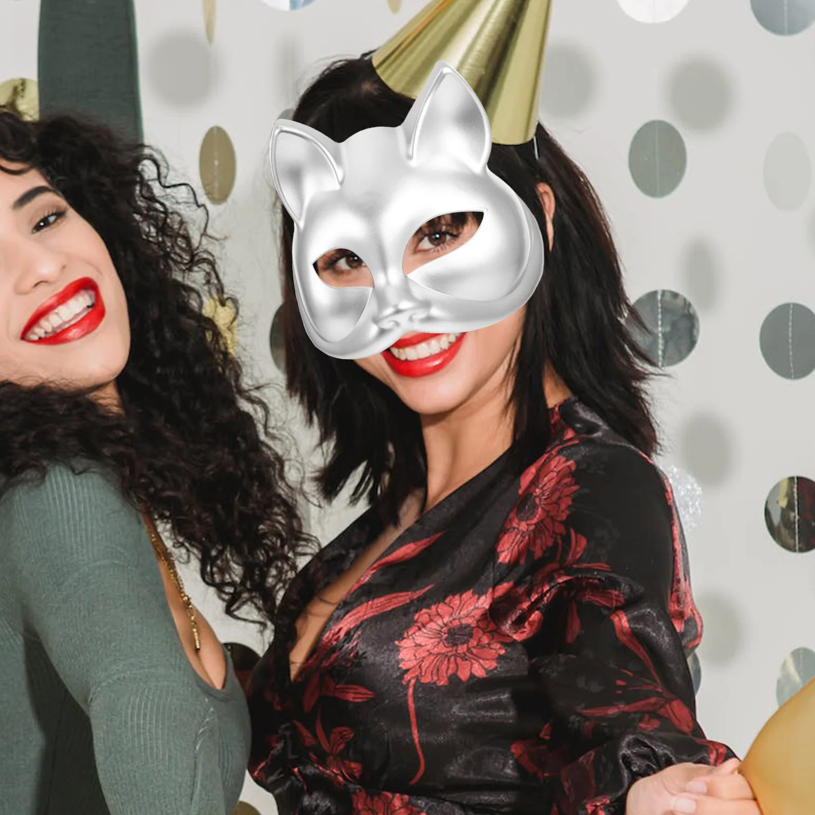 

Dancing Party Masks Cat The Blank to Decorate Cosplay Dance Plastic Animal Paint