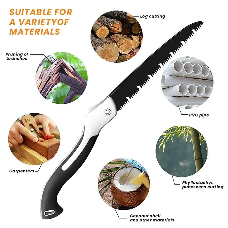 Heavy Duty Camping Serra Dobrável, Secateurs portáteis, Jardinagem Pruner, Aparador De Árvores, Carpintaria, Ferramenta De Corte, Sharp Camping Hand Saw