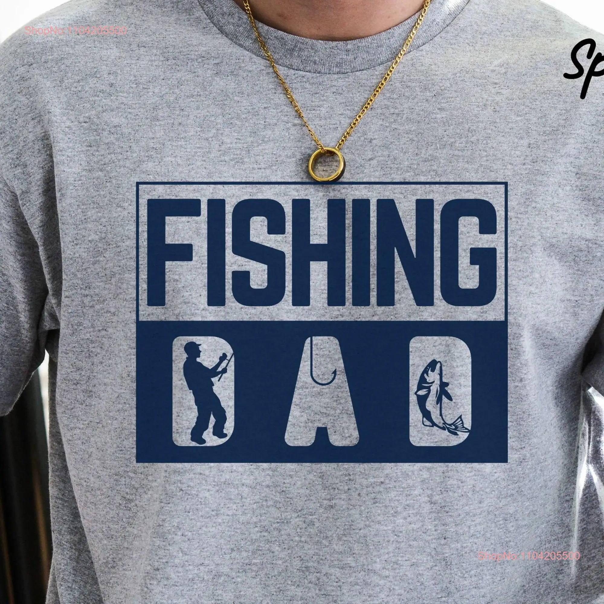 Fishing Dad T Shirt Father's Day For From Daughter Son Reel Cool Fisherman Funny long or short sleeves