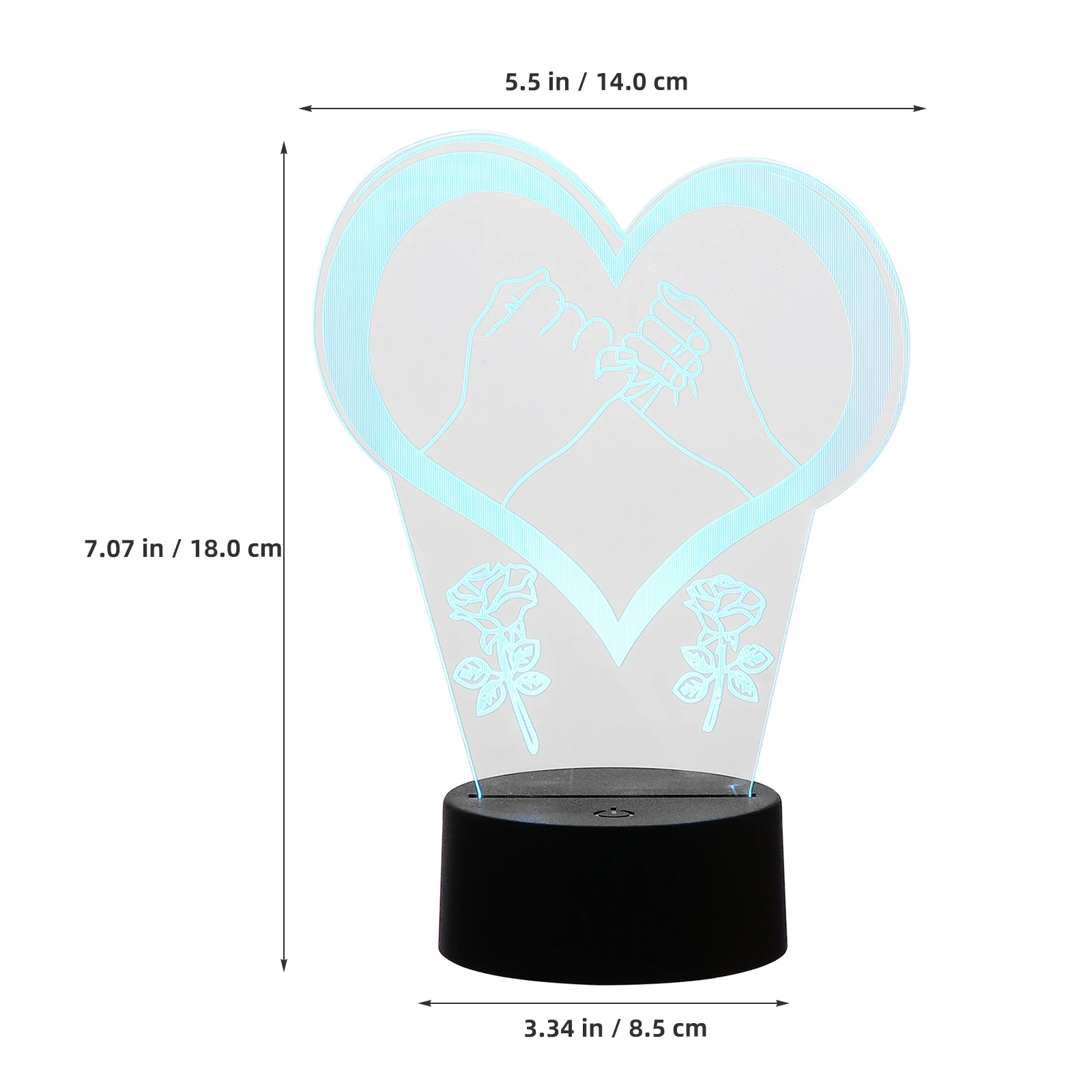 

3D Heart Shaped Night Light Lamp Bedroom Creative Atmosphere Valentine Gifts Acrylic Material Smooth Exquisite Warm