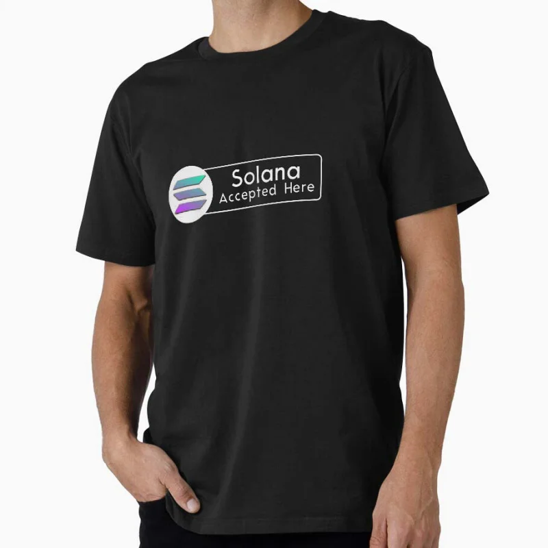 

SOLANA ACCEPTED HERE Vintage Coin To The Moon Crypto Token Cryptocurrency Blockchain Gift T shirt for man Large size Tops