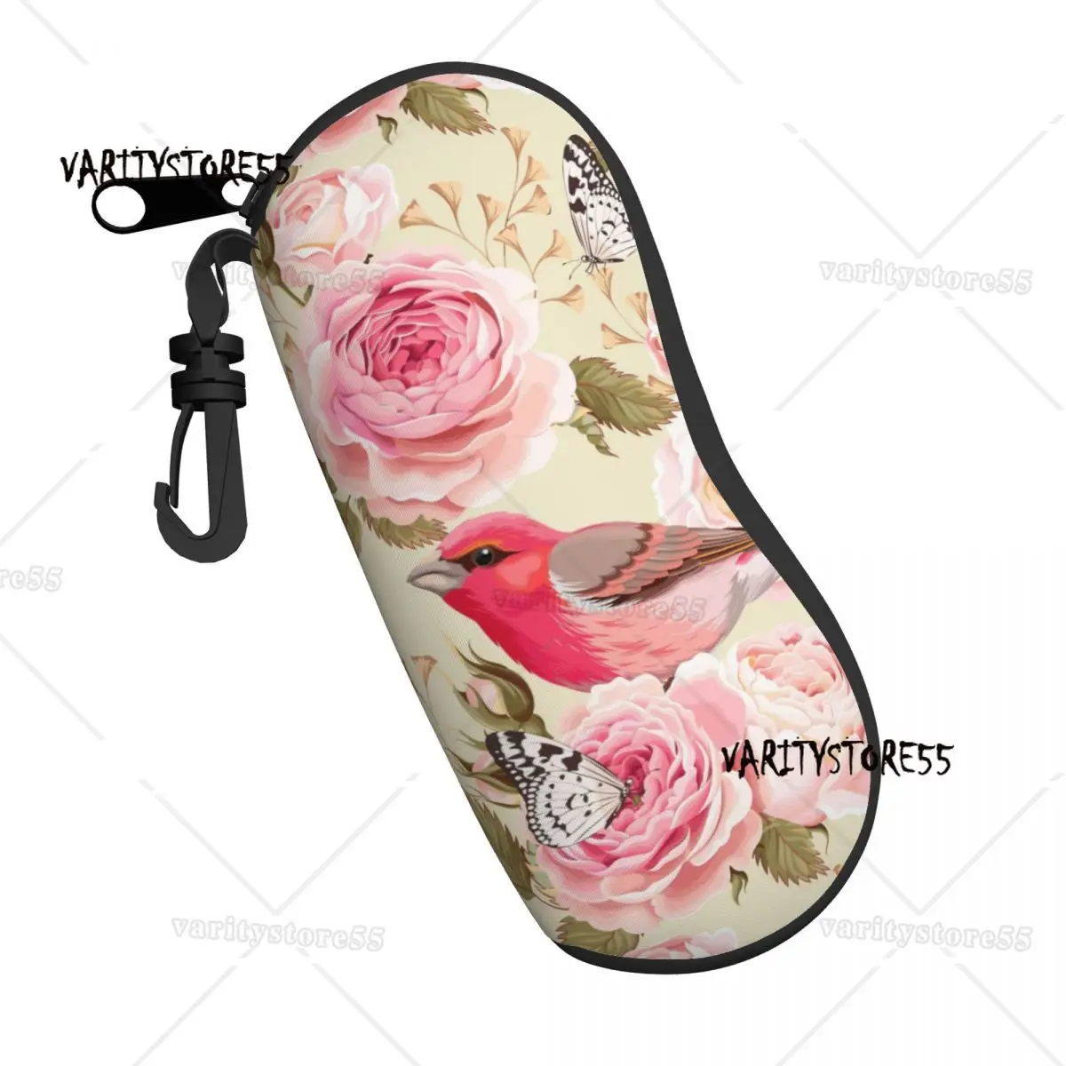 Glasses Case Soft Eyewear Case Cover Protective for Men Women Sunglasses Roses Birds Butterflies Eyeglasses Glasses Box