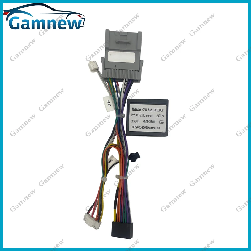 Gamnew Car 16pin Wiring Harness Adapter Canbus Box Decoder Android Radio Power Cable For Hummer H2 H3 Cadillac Escalade