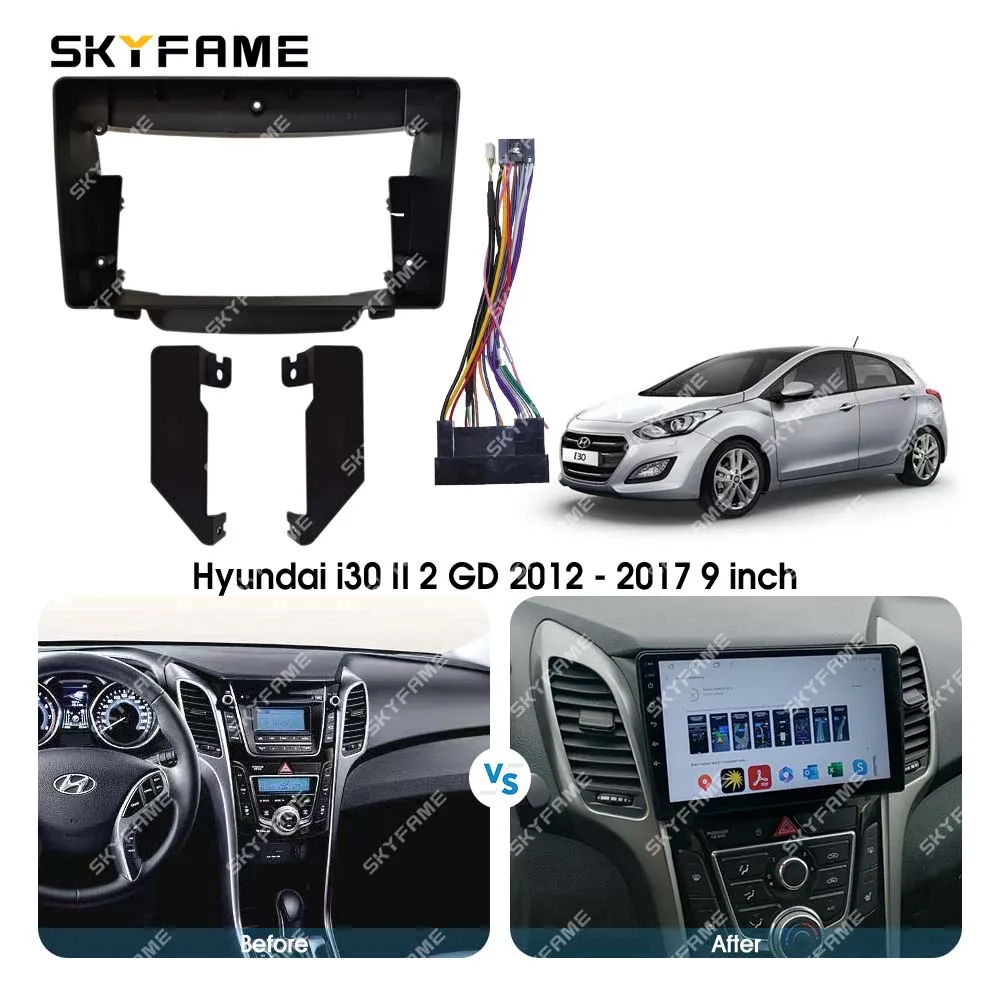 محول إطار SKYFAME-Car Fascia ، مجموعة لوحة تركيب لوحة راديو أندرويد لهيونداي i30 ، GD ، Elantra GT