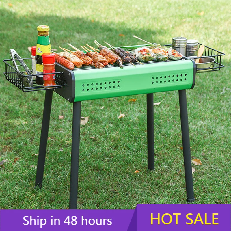 

POWER LEAP Camping Square Detachable Barbecue Grill Outdoor Portable Charcoal Iron 3-Burner Multifunctional Home Barbecue Stove