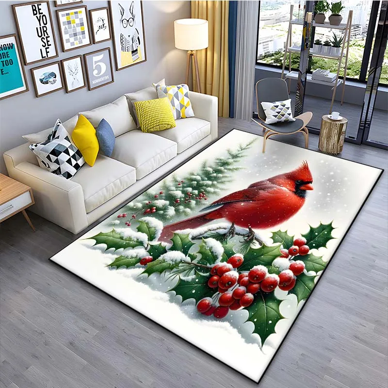 Bring Good Luck Christmas Bird Cardinal Pattern Floor Rug 15 Size Living Room Bedroom Bedside Bathroom Floor Mat Area Rug Carpet