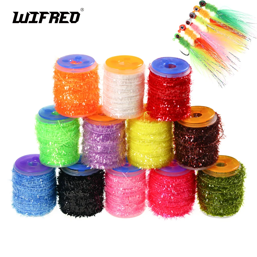 

Wifreo 1pc Crystal Ice Chenille 7mm Fly Tying Materials For Nymphs Streamer Jig Flies Ice Fishing Trout Bass Pike Fishing Lure