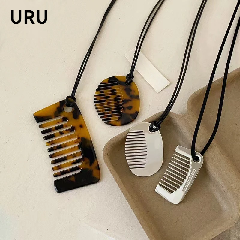 Modern Jewelry Sweet Korean Temperament Comb Pendant Necklace For Women Party Gifts Simply Design Accessories Dropshipping