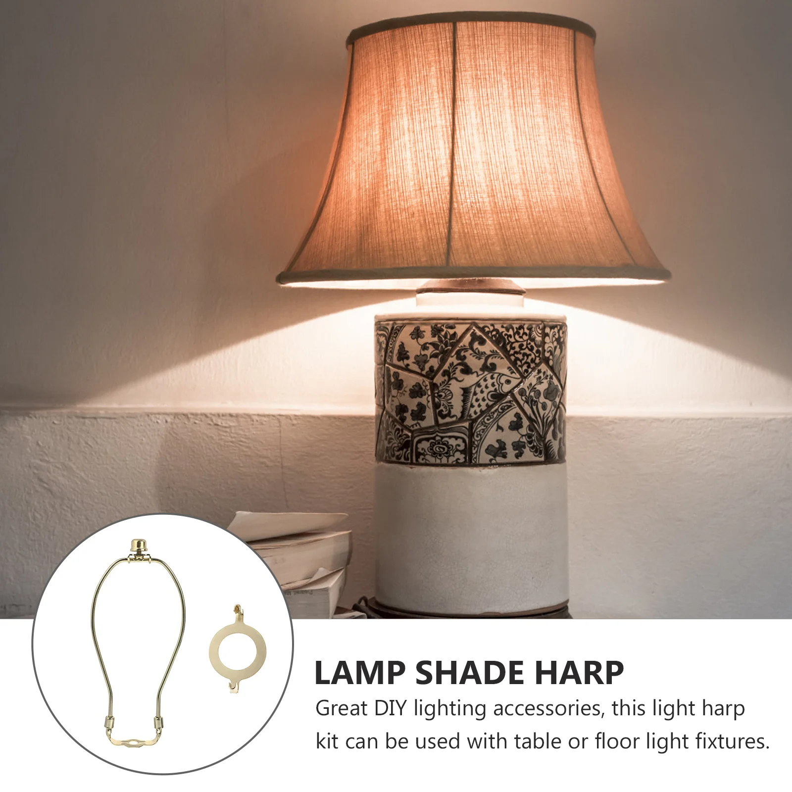 

2Pcs Lamp Harp Bracket for Shade Replacement Lighting Fixture Parts Sturdy Rustproof Long Lifespan DIY Lamp Repair Kit Easy