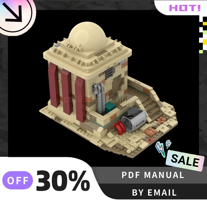 [682ชิ้น] บ้านโมเดล MOC แบบกำหนดเองบนดาวตาทูอีน # ชุดตัวต่อสร้างสรรค์ 3 ชิ้น ของเล่น STEM ชุดประกอบแบบ DIY ของขวัญวันเกิด