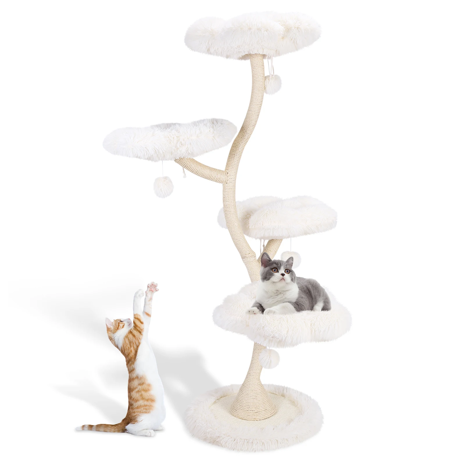 

Integrated Multi-Layer Cat Shelf with Bed Cat Jumping Platform Iron Art Cat Climbing Frame for Indoor Cats Sleeping Playing