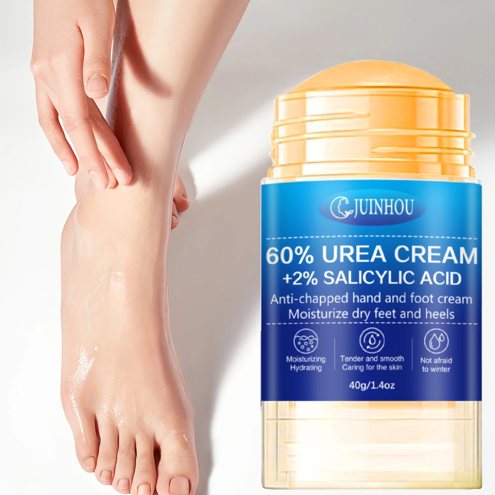 JUINHOU 40g Fußpflegestift 60% Urea 2% Salicylsäure Exfoliation und Hornhautentfernung Tragbare Pflege für trockene, rissige Fersen Pediküre-Pflege – Detail 7