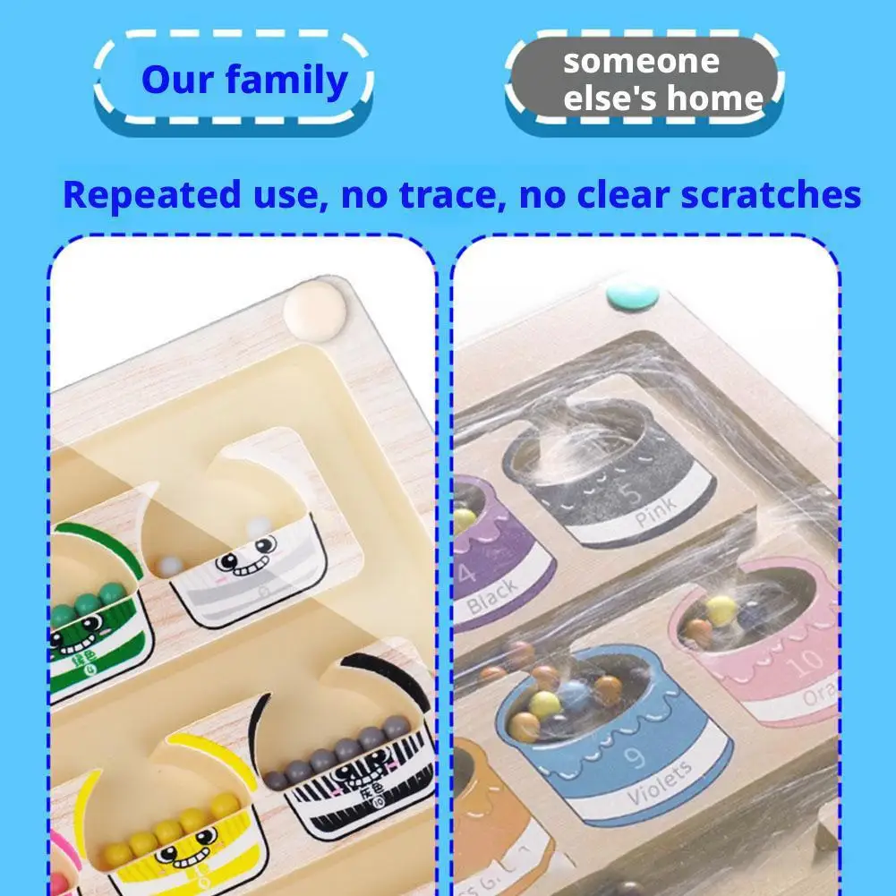 Labyrinthe de tri de couleurs magnétiques Montessori, jouets de labyrinthe de chiffres, Puzzle en bois, planche d'activité, jouets à motricité Fine pour les tout-petits, garçons et filles