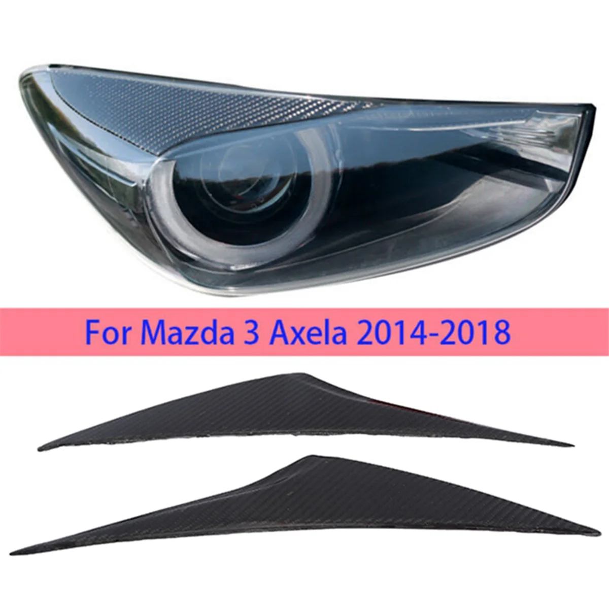 Auto Paraurti Anteriore Faro Palpebra Sopracciglio Lampada Trim per Mazda Axela 3 Mazda 3 M3 2014-2016