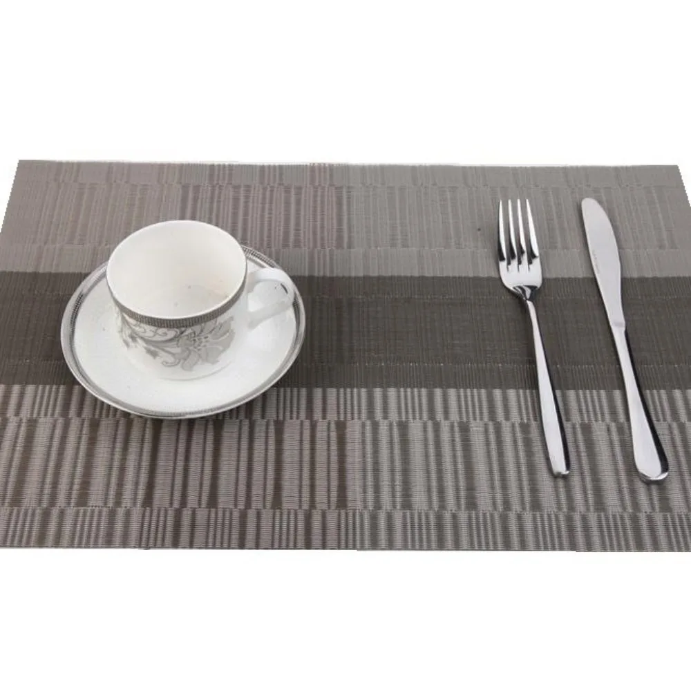 30*45cm PVC Placemats Weave Stripe Heat Resistant Table Mat Washable Non-Slip Pallet Coaster For Dining Table