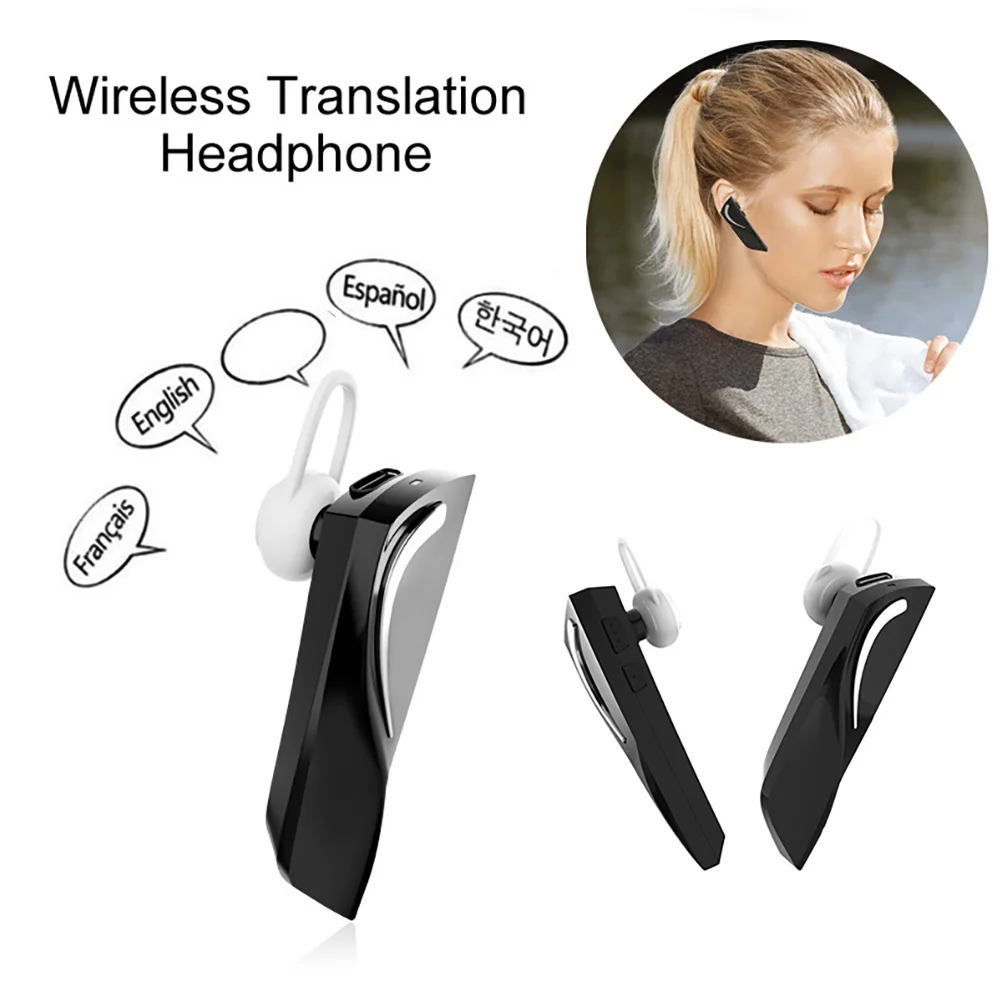 번역 헤드셋 이어버드 Abs 언어의 실용적인 무선 이어폰 번역기 장치