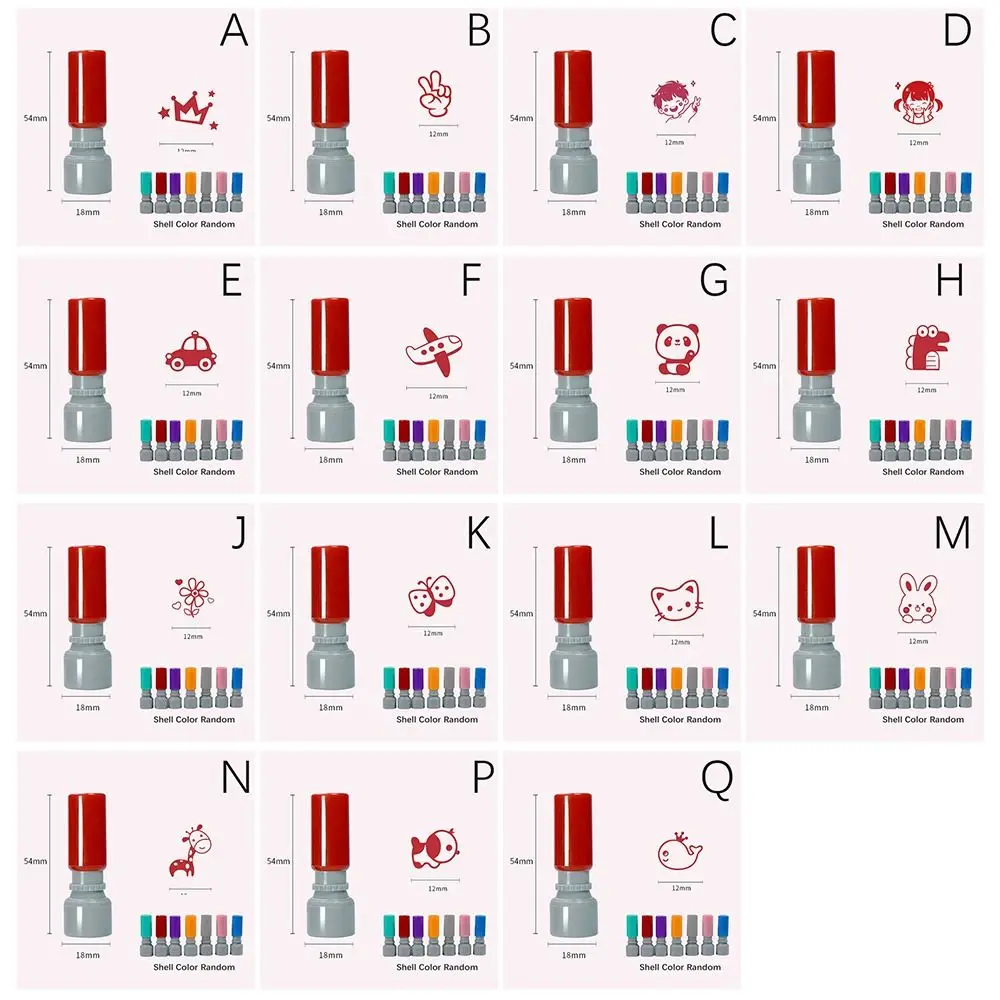 High Quality Pattern Printed Cartoon Stamp Shell Color Random DIY Scrapbooking Stamp Cartoon Kid Toy Seal