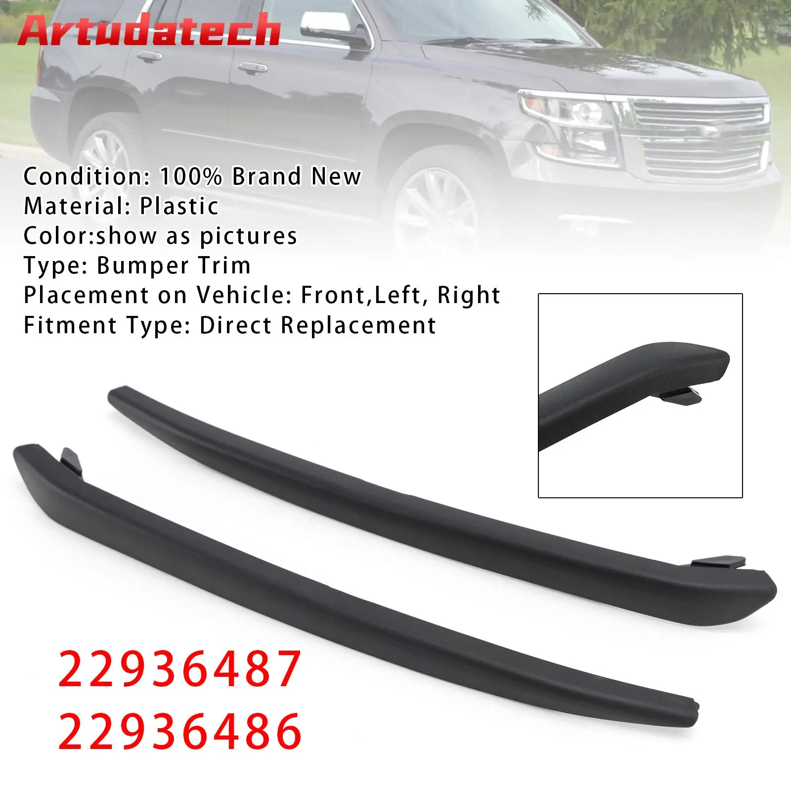 artudatech-左-右バンパートリム-22936487-22936486-シボレータホ-2015-2016-2017-2018-2019-2020-カーアクセサリー