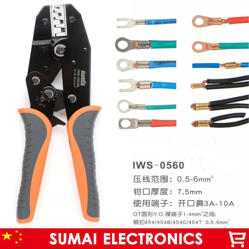 Crimping Tools,copper Joint terminal crimping wire/cable for 0.5--6mm2 454A /454B /454C/454T and 3A to 10A terminals Pin