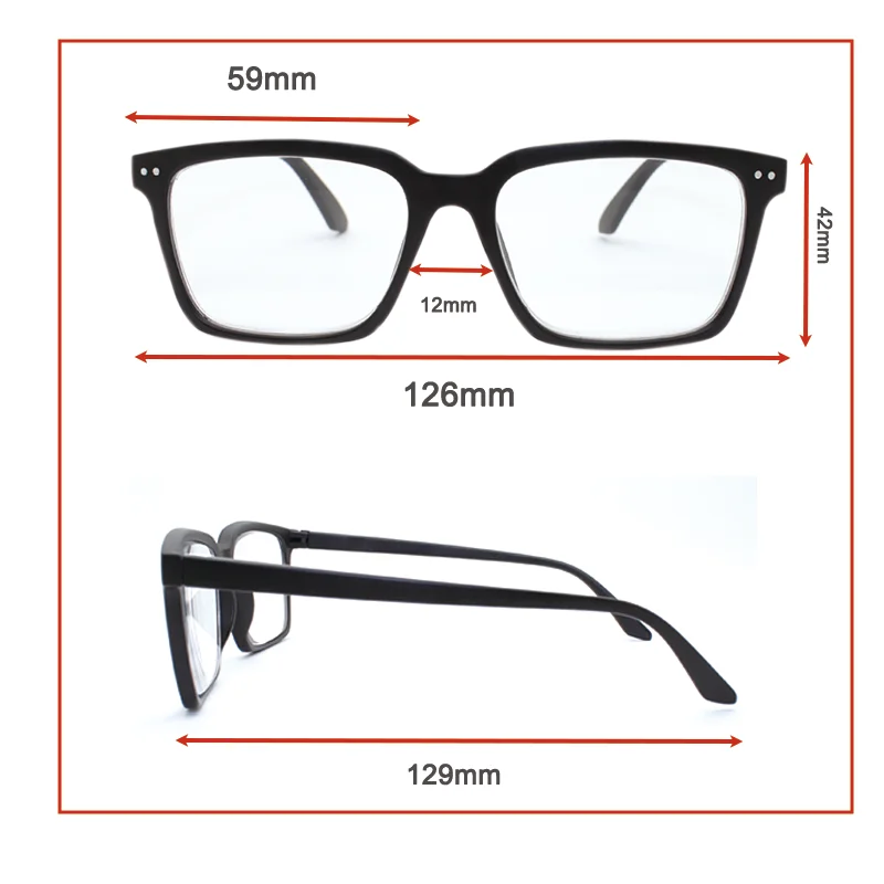 Einfache Lesebrille mit klassischem Rahmen – geeignet für Männer und Frauen – ultraleichte Presbyopie-Brille – Detail 5