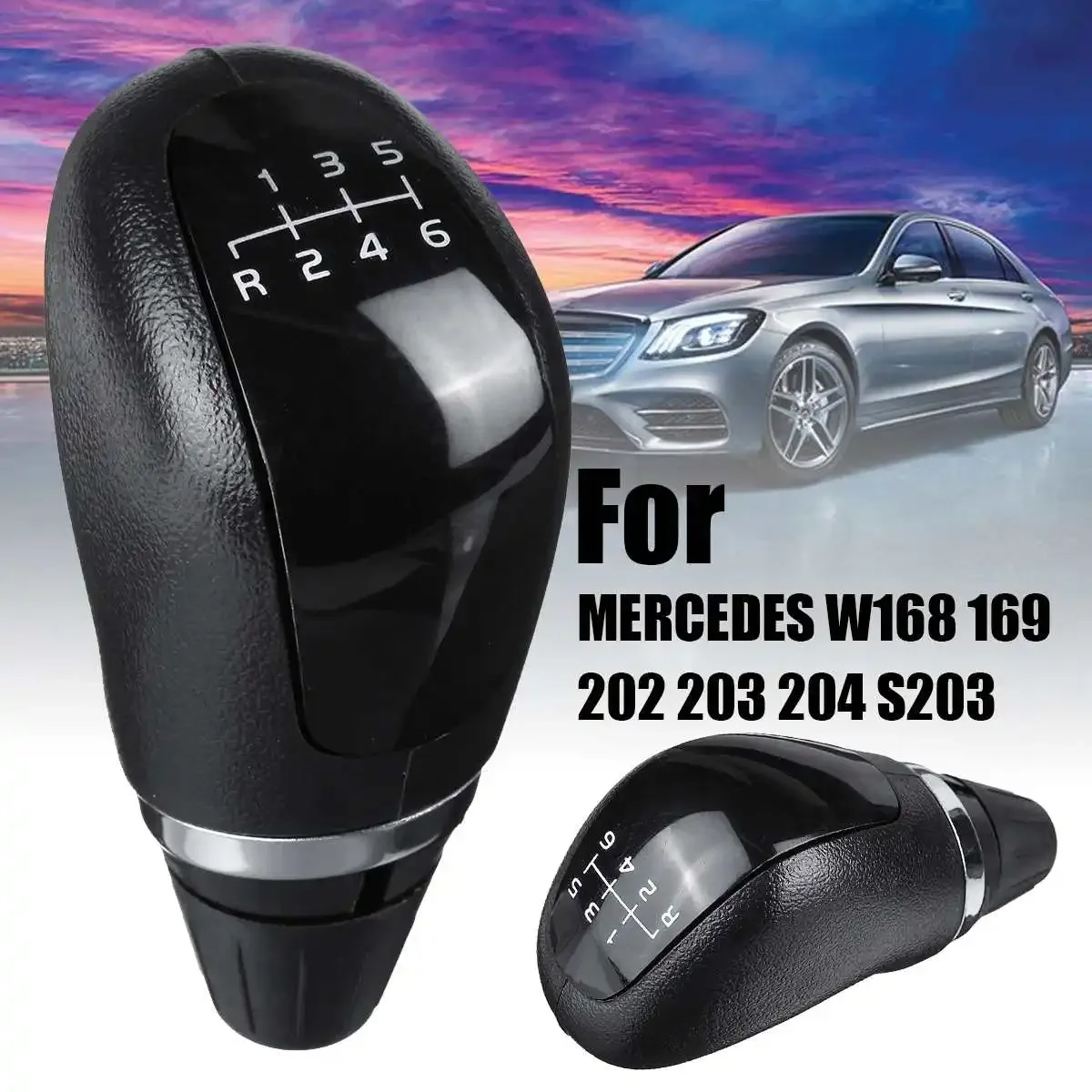 6 Speed Car Shift Gear Knob Manual 6-speed Gear Shift Knob For MERCEDES W168 169 202 203 204 S203